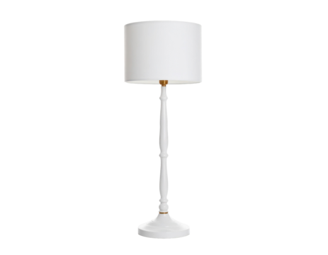 A tall, sleek floor lamp, providing ambient light, isolated on a clean white background.