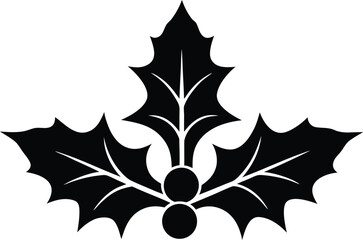 Fototapeta premium simple holly sprig vector icon