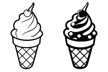 Whimsical 3d cartoon chocolate ice cream cone with sprinkles