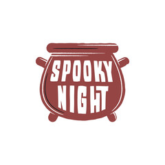 Spooky Night Logo. Simple Spooky Night Logo for celebration design, horror packaging or festive branding identity. Vector illustration.