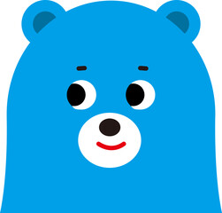 A single blue cartoon bear in a standing pose, with a friendly expression. Ideal for children’s content, stickers, or branding.