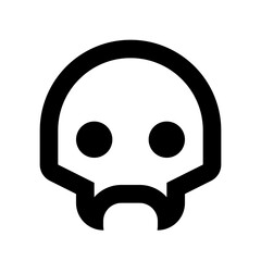Vampire skull icon, outline symbol for death or halloween character