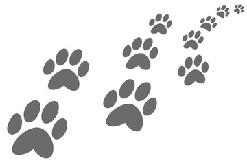 Seamless cat paw print pattern on white background