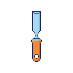 Simple Cartoon Illustration of a Wood Carving Tool