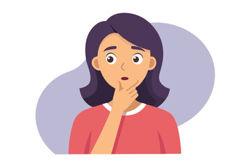 Confused anxious woman deep in thought with hand on chin, contemplating her next steps in a moment of reflection and worry