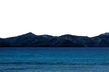 beautiful view of the turquoise sea against the backdrop of mountains