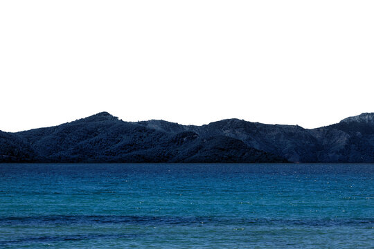 beautiful view of the turquoise sea against the backdrop of mountains