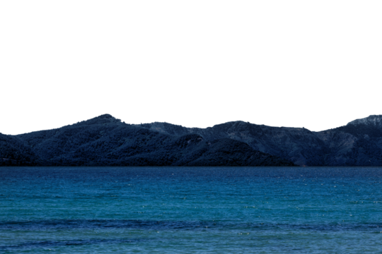 beautiful view of the turquoise sea against the backdrop of mountains