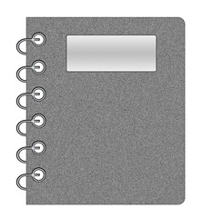 carnet à spirale gris, PNG fond transparent