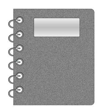 carnet &agrave; spirale gris, PNG fond transparent