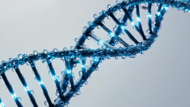 Animated DNA Strand Visualization for Scientific Research and Genetic Studies Exploration