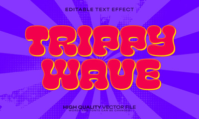 Retro hippie text effect, editable text effect and vintage 3d font style bold shadow psychedelic poster design