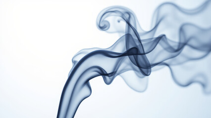 Blue smoke plume curls from recently extinguished fire in lab setting