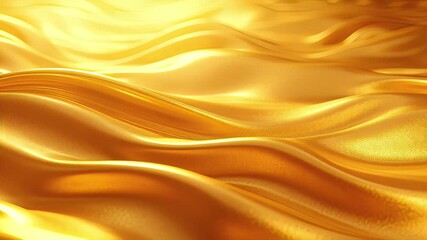 Golden Waves: Abstract Liquid Gold Flowing Background, Elegant and Luxurious - Powered by Adobe