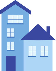 Flat house, city element

