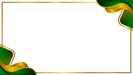Elegant Green and Gold Abstract Border Frame Design