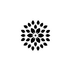 Abstract leaf circle design element for natural product company logo vector template