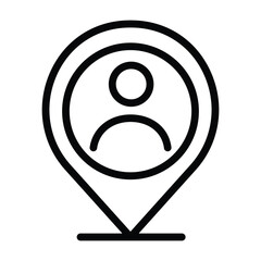Bold Outline Icon Person Location Marker