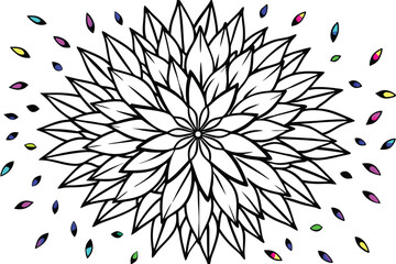 Vibrant abstract rainbow petal splash design