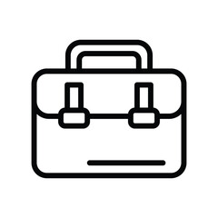 Stylized Briefcase Icon with Bold Outline and Rectangular Clasps