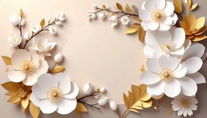 Elegant floral design for celebrations studio paper art minimalist background close-up decorative concept