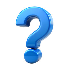 Vibrant Blue Question Mark 3D Render