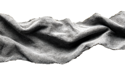 Textile reinforced concrete curtain, thin flexible panel, grey fabric texture, isolated on Transparent background