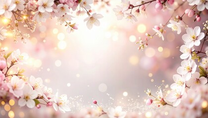 Fototapeta premium Spring blossom celebration cherry tree garden nature background serene environment close-up view floral concept for spring aesthetic