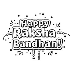 Obraz premium Happy Raksha Bandhan greeting design with no demographic details in a simple, stylized graphic design.