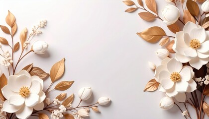 Elegant floral arrangement studio photography minimalistic top-down view aesthetic design