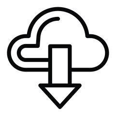 Obraz premium A cloud icon with an arrow pointing downward indicating downloading