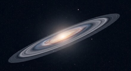 A ringed galaxy in deep space.