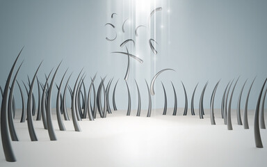 Laser Hair Removal, This Concept Visualizes The Ermatological Procedure For Permanent Hair Reduction , 3D Rendering