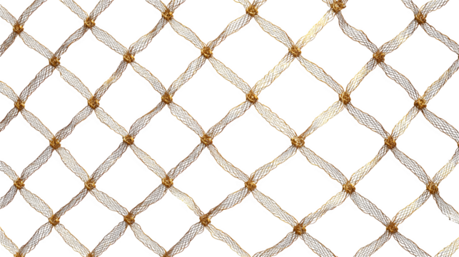 Woven metal wire mesh partition, fine brass wires, delicate translucent screen, isolated on Transparent background - Powered by Adobe