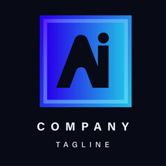 AI Logo Vectors Modern Blue Gradient Logo Design