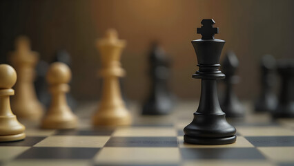 Business transformation visual guide. Chessboard pawn symbolizes growth journey. Empower your company's potential. Strategic change leading to success.