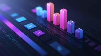 Digital dashboard with colorful bars