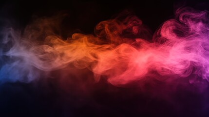 Fototapeta premium Abstract smoky colors on black