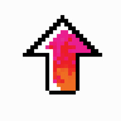 pink with red fire pixel arrow