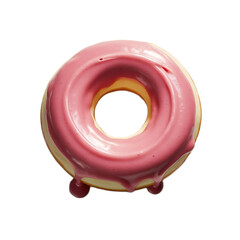 Appetizing Pink Donut in Bright Studio Light

