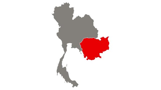 Thailand vs Cambodia conflict map blinking red