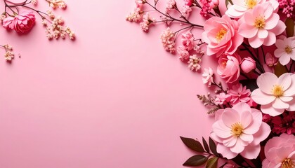 Vibrant floral arrangement studio photography bright pink background close-up nature's beauty unveiled