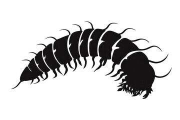 Fototapeta premium Wriggling maggotvector illustration isoleted on white background in silhouette .