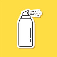 Spray can sticker icon in flat style. Aerosol bottle vector illustration on isolated background. Gas container sign business concept.