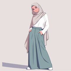 Naklejka premium illustration of cute Muslim girl