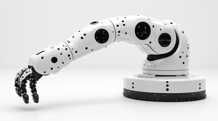 White robotic arm design against simple background