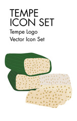 Tempe Indonesian Food Logo vector Icon set