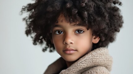 Child portrait with curly hair