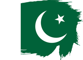 Artistic Pakistan Flag with Ink Splash Effect – National Symbol Illustration