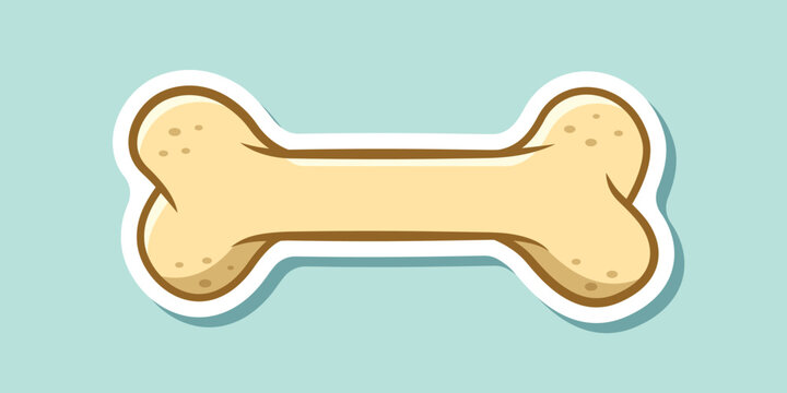 Dog bone sticker icon in flat style. Human skeleton vector illustration on isolated background. Healthy orthopedic sign business concept.